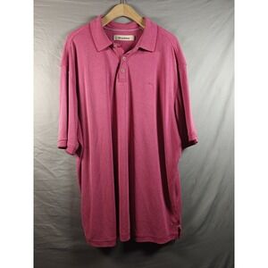 Tommy Bahama Polo XXL Pink Tech Island Grid Modal Polyester‎ Zone Shirt Polo